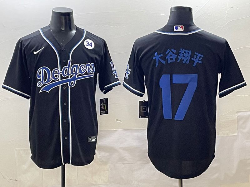 Men 2025 Los Angeles Dodgers #17 Ohtani Black Three generations Fashion Nike MLB Jersey style 1